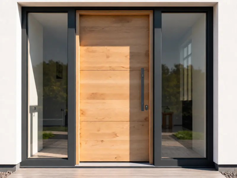 Haustür aus Holz und Aluminium