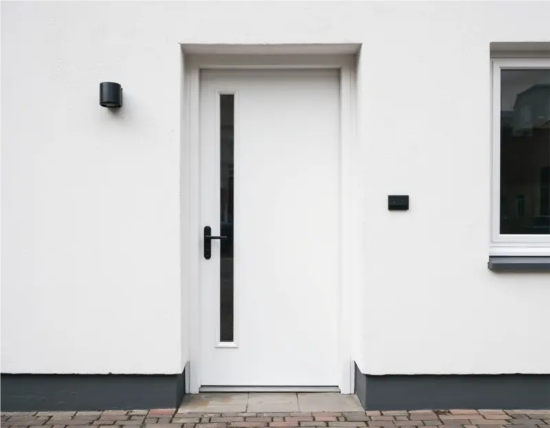 Moderne Haustür mit heller pflegeleichter Oberfläche