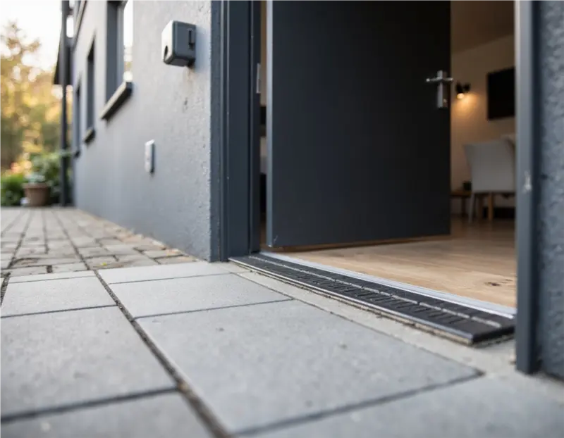 Schwellenarmer Übergang einer Haustür