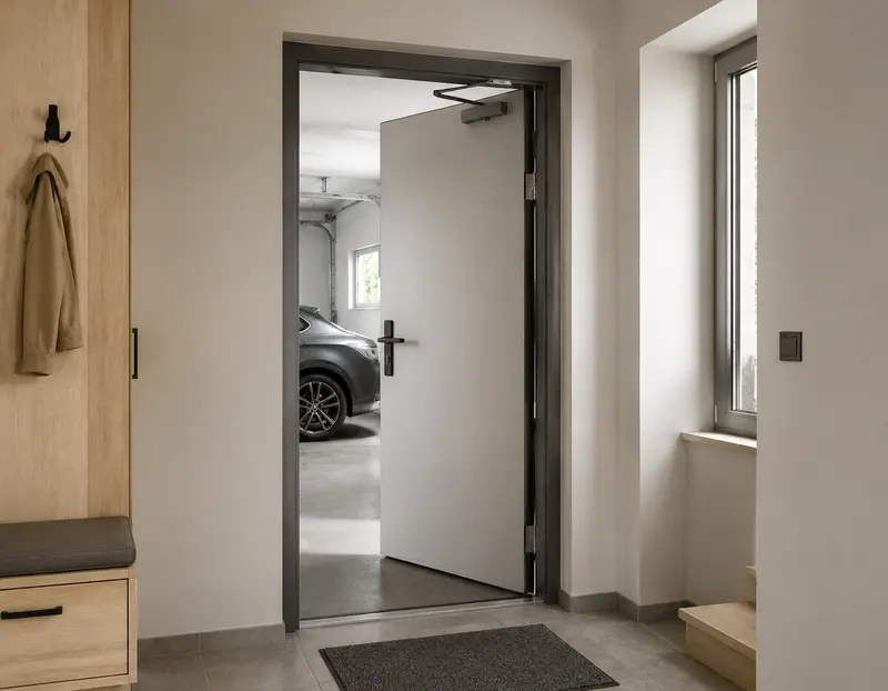 Funktionstür zwischen Wohnbereich und Garage