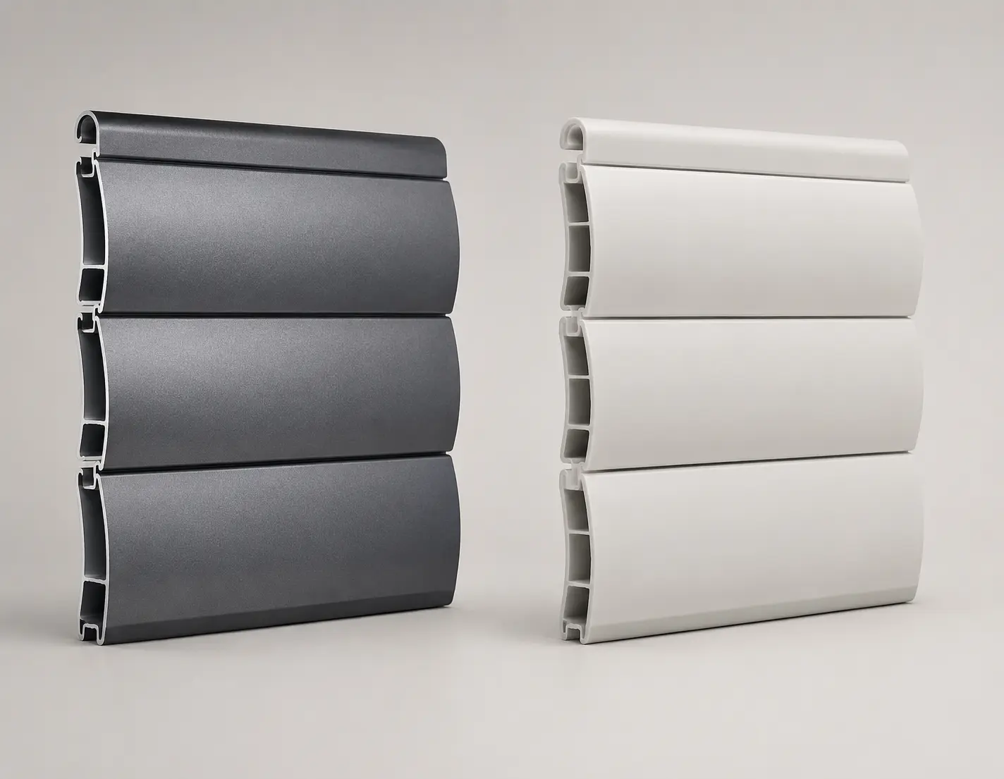 Vergleich von Rollladenprofilen aus Aluminium und Kunststoff