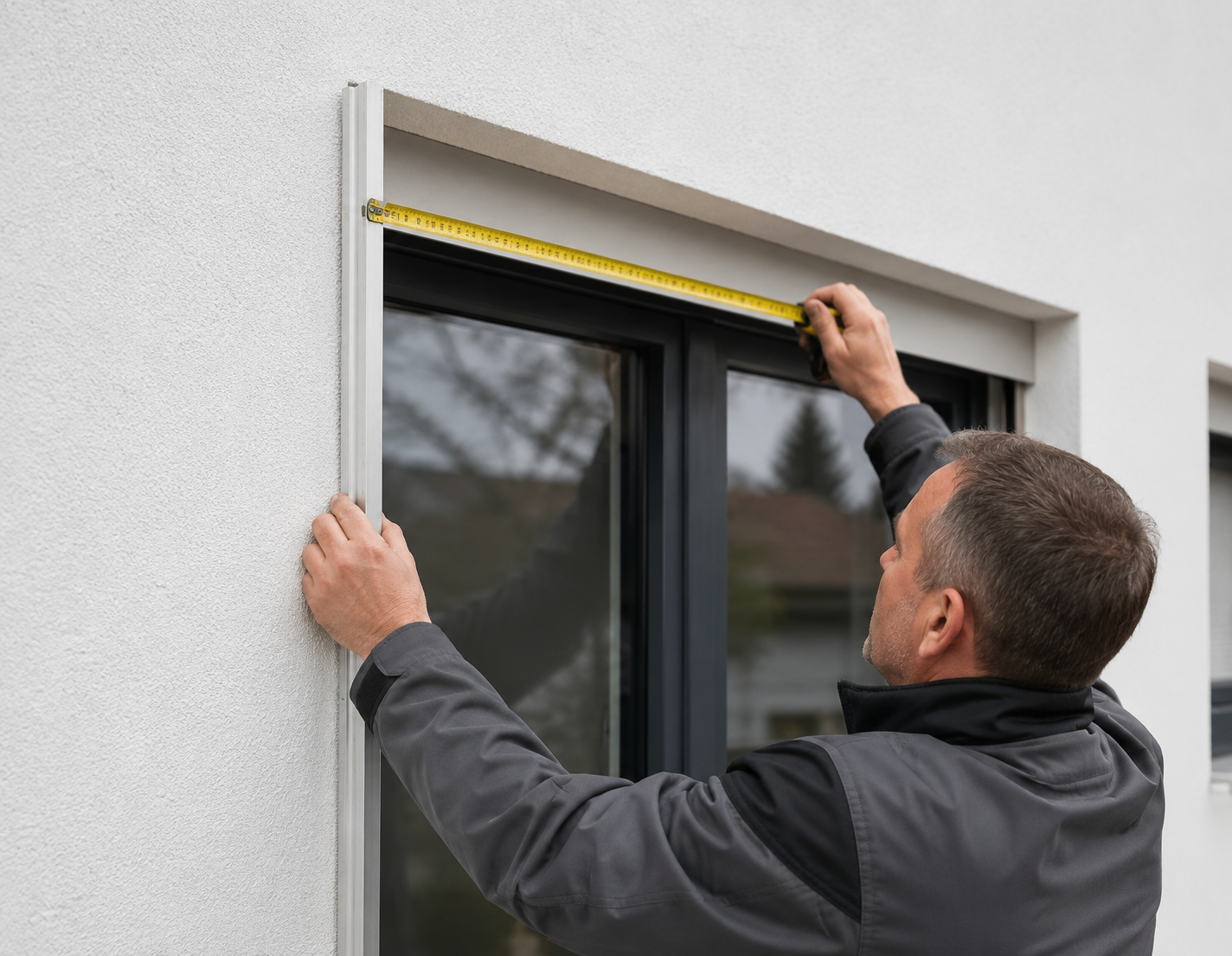 Aufmaß einer Fensteröffnung für einen Rollladen