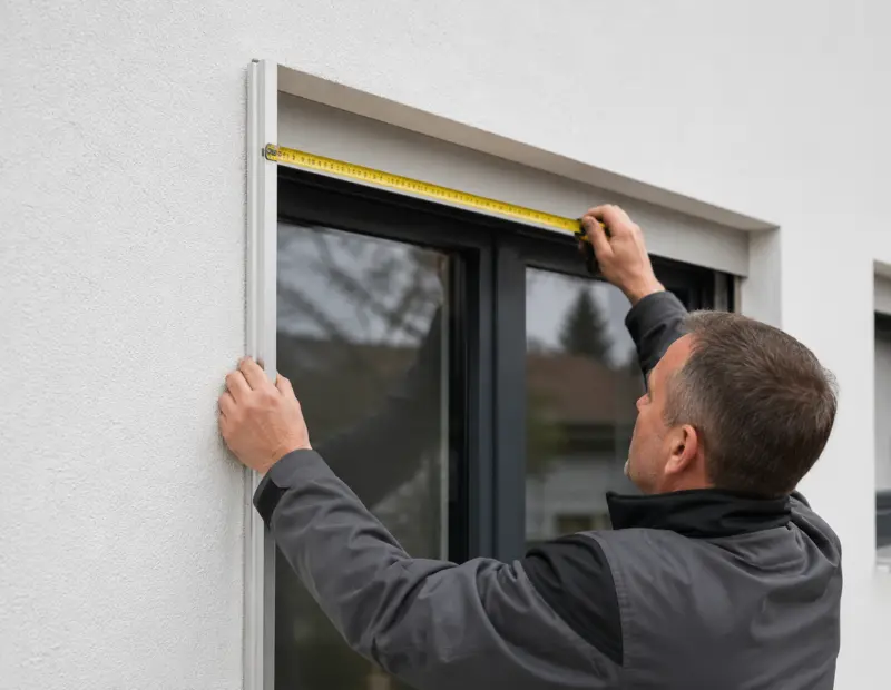 Aufmaß einer Fensteröffnung für einen Rollladen
